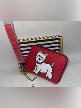 Marc Tetro Westi Terrier Zip Around Wallet/Wristlet. Removable Wristlet Strap